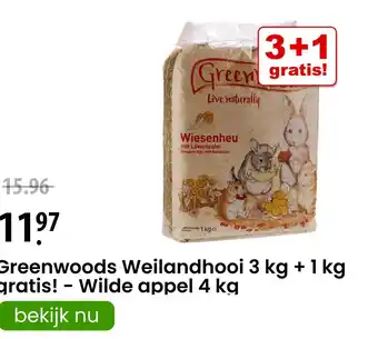 Zooplus Greenwoods Weilandhooi Wilde appel aanbieding