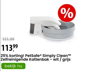 Zooplus PetSafe® Simply Clean™ Zelfreinigende Kattenbak - wit / grijs TM aanbieding