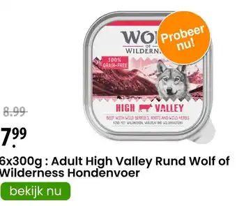 Zooplus Adult High Valley Rund Wolf of Wilderness Hondenvoer aanbieding