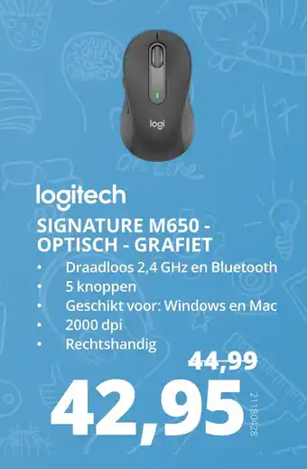 Paradigit logitech SIGNATURE M650 OPTISCH - GRAFIET aanbieding