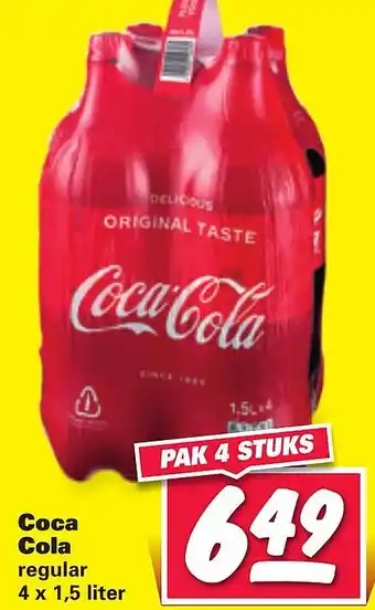 Nettorama Coca Cola regular 4 x 1,5 liter aanbieding