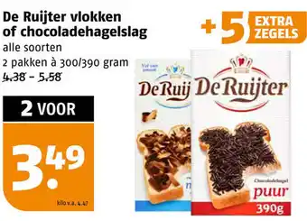 Poiesz De Ruijter vlokken of chocoladehagelslag aanbieding