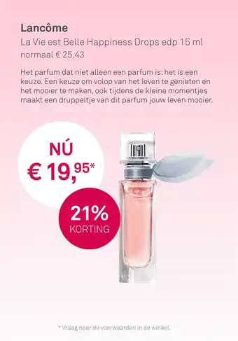 Mooi parfumerie Lancôme La Vie est Belle Happiness Drops aanbieding