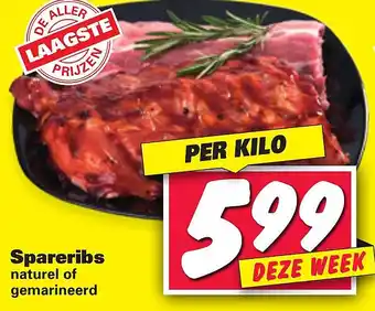 Nettorama Spareribs naturel of gemarineerd aanbieding