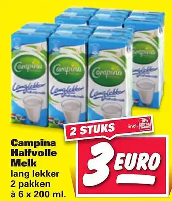 Nettorama Campina Halfvolle Melk aanbieding