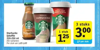 Albert Heijn Starbucks ijskoffie 220-250 ml alle varianten 3 stuks aanbieding