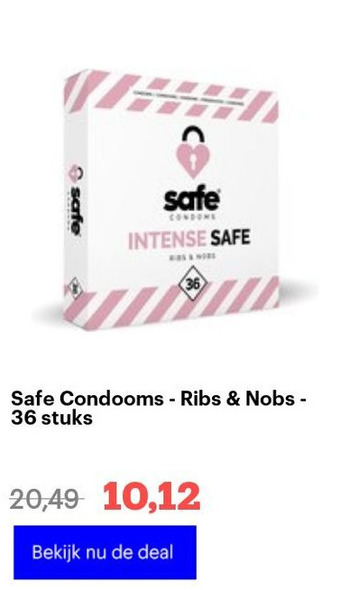 Bol.com Safe Condooms - Ribs & Nobs - 36 stuks aanbieding