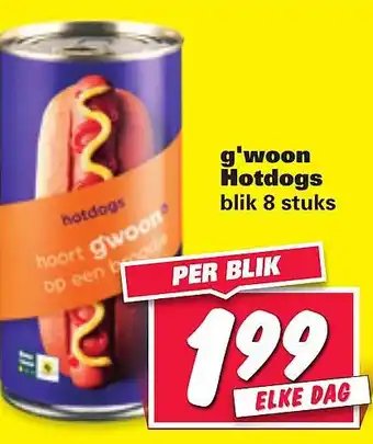 Nettorama g'woon Hotdogs aanbieding