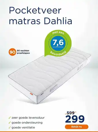 TotaalBED Pocketveer matras dahlia aanbieding