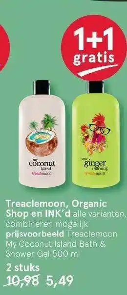 Etos Treaclemoon, organic shop en ink'd aanbieding