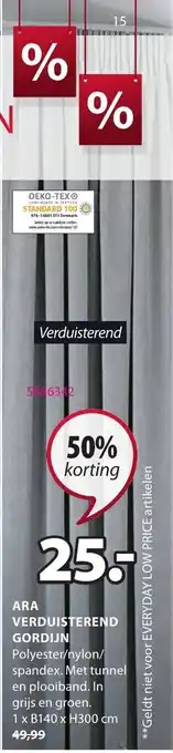 Jysk Ara Verduisterend Gordijn 1xB140xH300 cm aanbieding