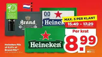 PLUS Heineken pils Of 0.0% of brand pils aanbieding