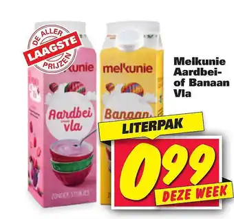 Nettorama Melkunie aardbei- of banaan vla aanbieding