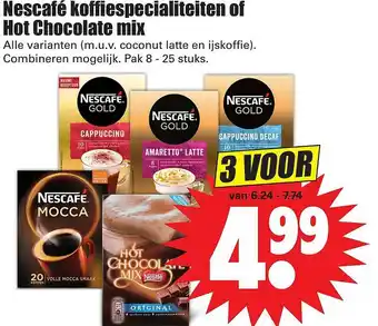 Dirk Nescafé koffiespecialiteiten of hot chocolate mix aanbieding