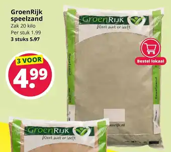 GroenRijk GroenRijk Speelzand 3*20kg aanbieding