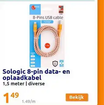 Action Sologic 8-Pin Data- En Oplaadkabel aanbieding