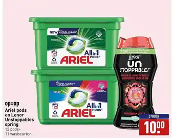 ALDI Ariel Pods En Lenor Unstoppables Spring aanbieding