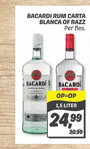 Dekamarkt Bacardi Rum Carta Blanca Of Razz aanbieding