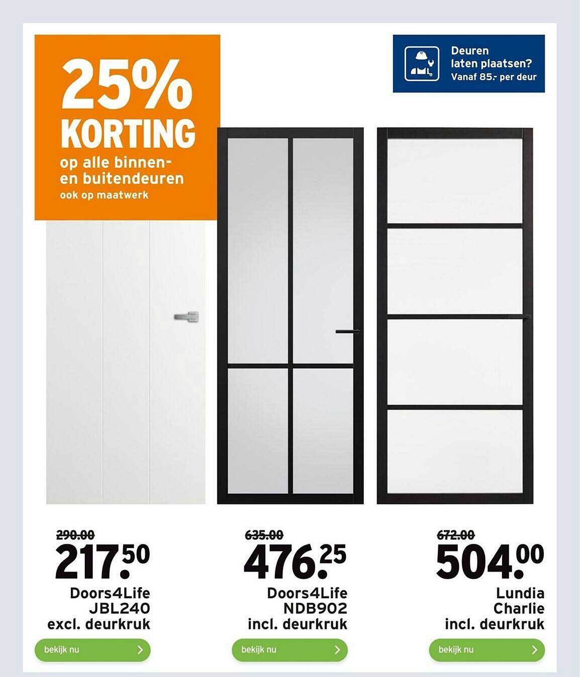 Doors4Life JBL240 Excl. Deurkruk, Doors4Life NDB902 Incl. Deurkruk Of