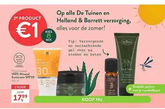 Holland & Barrett De Tuinen 100% Mineral Sunscreen SPF30 aanbieding