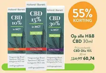 Holland & Barrett Holland & Barrett CBD Olie 15% 55% Korting aanbieding