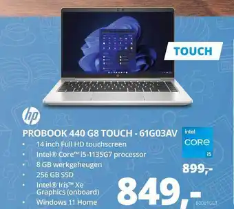 Paradigit HP Probook 440 G8 Touch - 61G03AV Laptop aanbieding