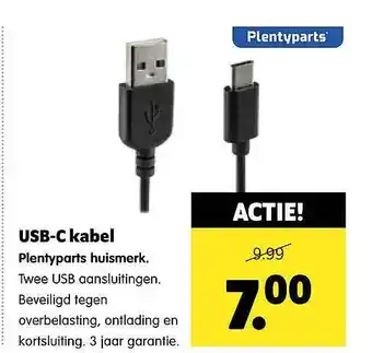 Plentyparts USB-C Kabel Plentyparts Huismerk aanbieding