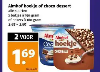 Poiesz Almhof Hoekje Of Choco Dessert aanbieding