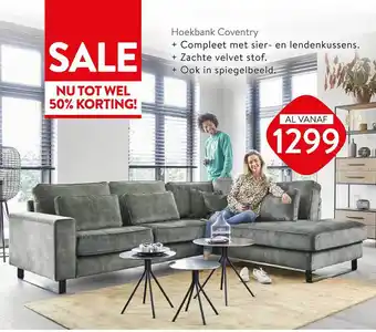 Profijt Meubel Hoekbank Coventry 50% Korting aanbieding