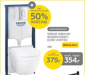 Praxis Grohe Inbouwreservoirset Euro Vortex 50% Korting aanbieding