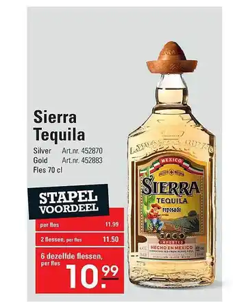 Sligro Sierra Tequila Silver Of Gold aanbieding