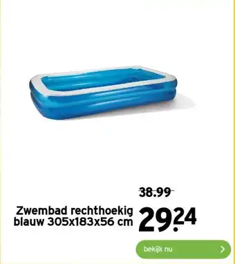 GAMMA Zwembad rechthoekig blauw 305x183x56 cm aanbieding