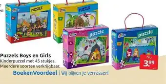 Boekenvoordeel Puzzels Boys En Girls aanbieding