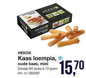 Bidfood Hekos Kaas Loempia, Oude Kaas, Mini aanbieding