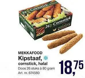 Bidfood Mekkafood Kipstaaf, Cornstick, Halal aanbieding