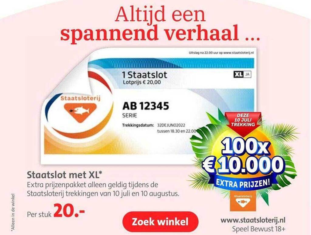 Staatslot Met XL aanbieding bij Bruna