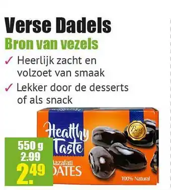 Gezond & Wel Verse Dadels aanbieding