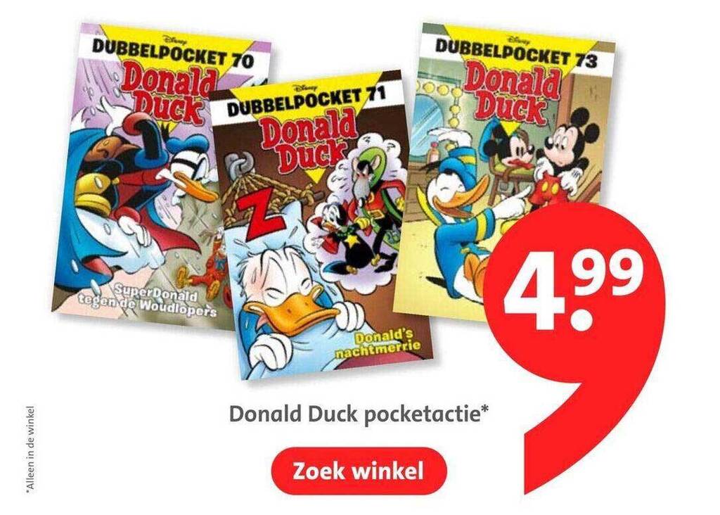Donald Duck Pocketactie aanbieding bij Bruna