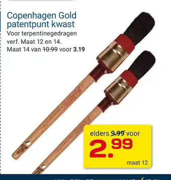 Kluswijs Copenhagen Gold Patentpunt Kwast aanbieding