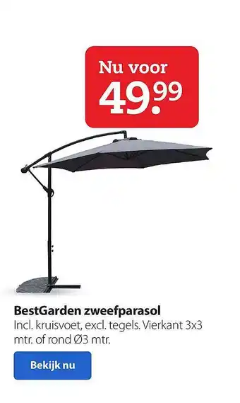 Boerenbond BestGarden Zweefparasol aanbieding