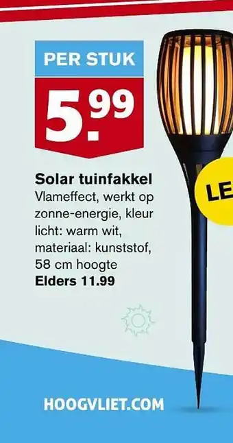 Hoogvliet Solar Tuinfakkel aanbieding