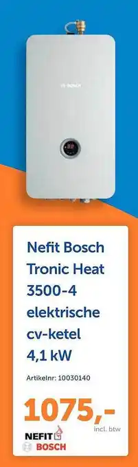 Warmteservice Nefit Bosch Tronic Heat 3500-4 Elektrische CV-Ketel 4,1 Kw aanbieding