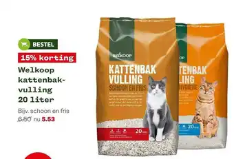 Welkoop Welkoop Kattenbakvulling 20 Liter 15% Korting aanbieding