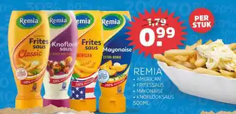 Sahan Supermarkten Remia American, Fritessaus, Mayonaise Of Knoflooksaus 500ML aanbieding