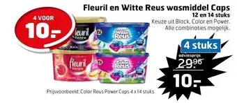 Trekpleister Fleuril En Witte Reus Wasmiddel Caps aanbieding