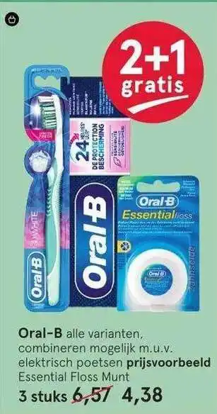 Etos Oral-B Essential Floss Munt 2+1 Gratis aanbieding