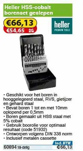 Toolstation Heller HSS-Cobalt Borenset Geslepen aanbieding