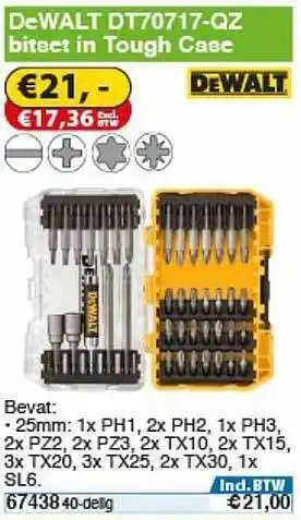 Toolstation DeWalt DT70717-QZ Bitset In Tough Case aanbieding