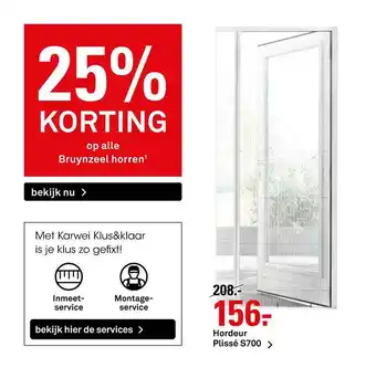 Karwei Hordeur plissé S700 25% Korting aanbieding