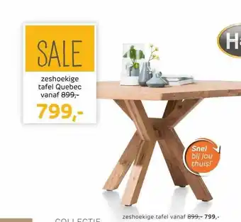 Henders & Hazel Zeschoekige Tafel Quebec aanbieding